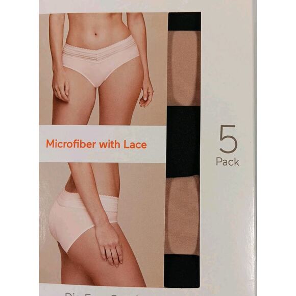 Warners Briefs 5-Pack No Pinching No Problems Lace Waistband Hipster Size 2XL - Picture 3 of 9
